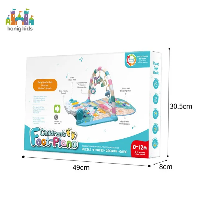 Konig Kids Amazon  Product Babygym Kick Play Piano Gym Mat For Infants Tummy Time Gimnasios Para Bebes Baby Play Mat