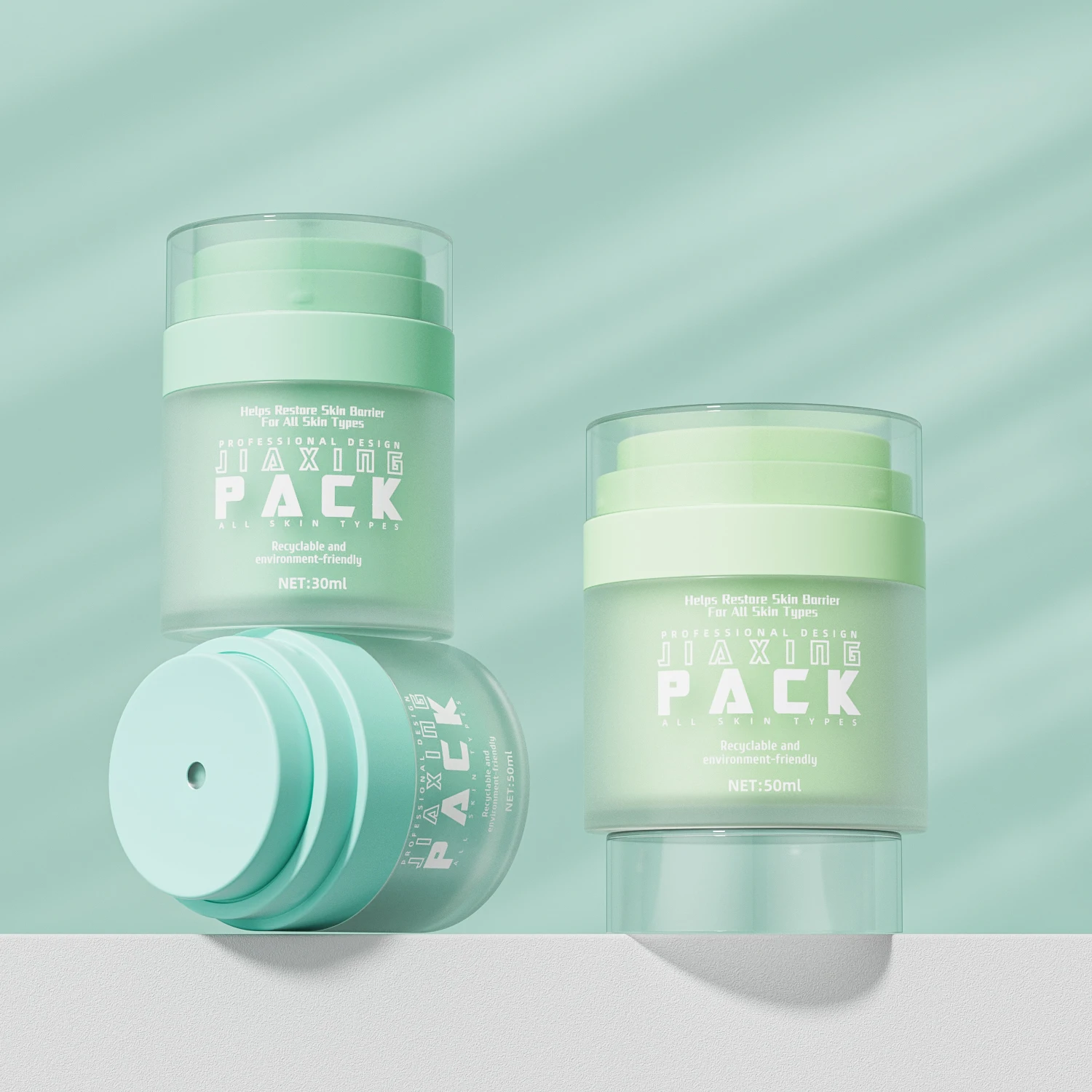 Luxury 15g 30g 50g personal care cream acrylic jar plastic airless bottle jar refillable cosmetic airless pump jar