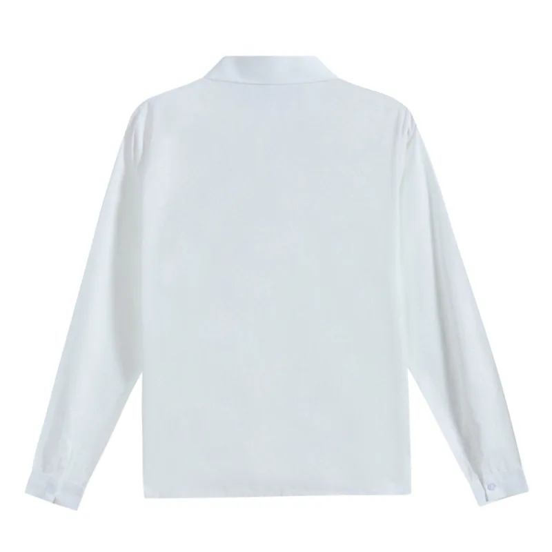 Custom Logo JK High School Uniform Student Girl Boys Harajuku Preppy Style Long Sleeve White Shirt Top Blouse
