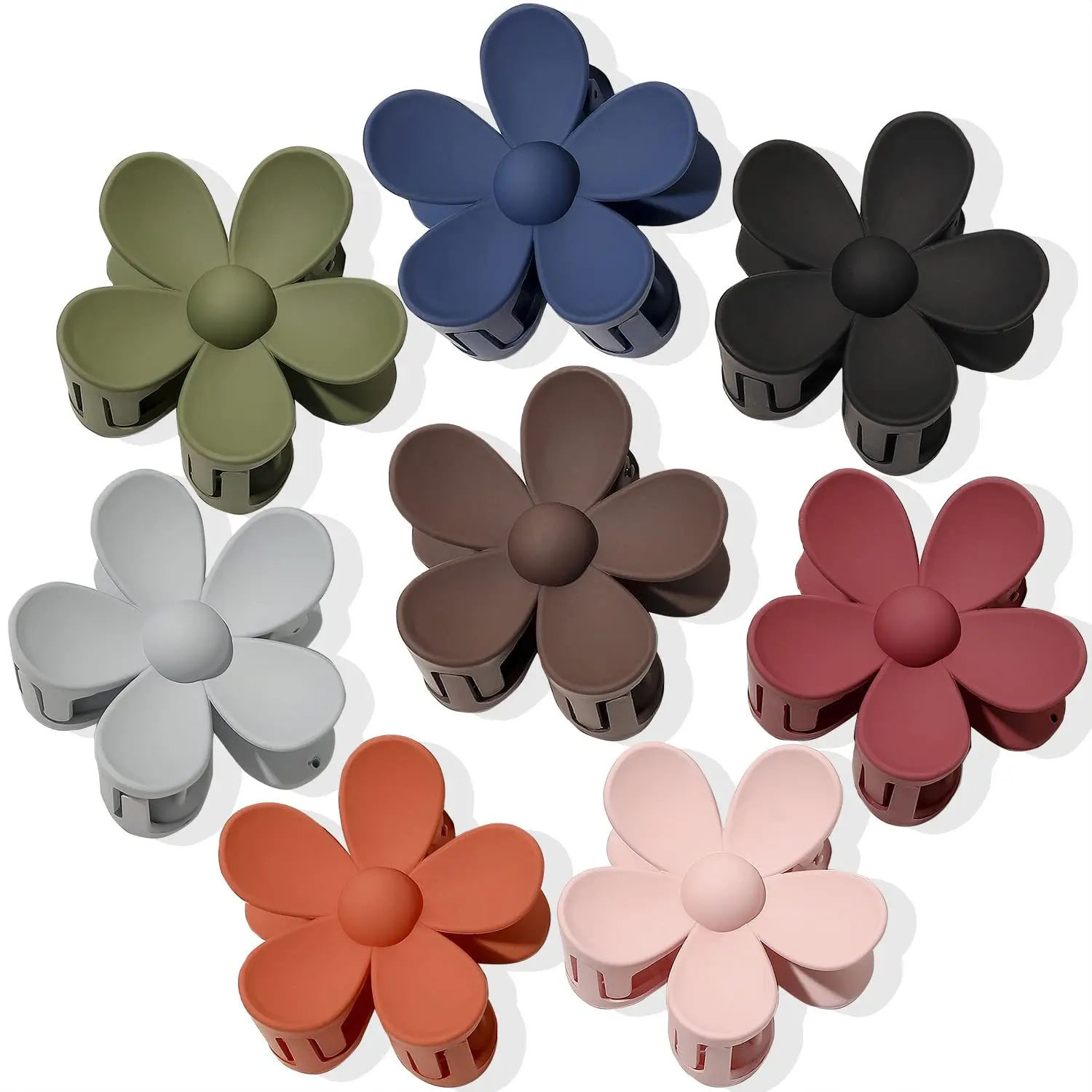 Hot Sale Candy Color Hair Claw Clips Simple Plastic Flower Hair Clip Women Girls Party Hair Accessories
