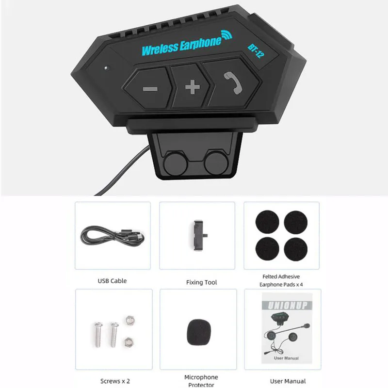 SYW Motorcycle Wireless Helmet Headset intercom Hands-free Communication System Waterproof Motorcycle Wireless Headset