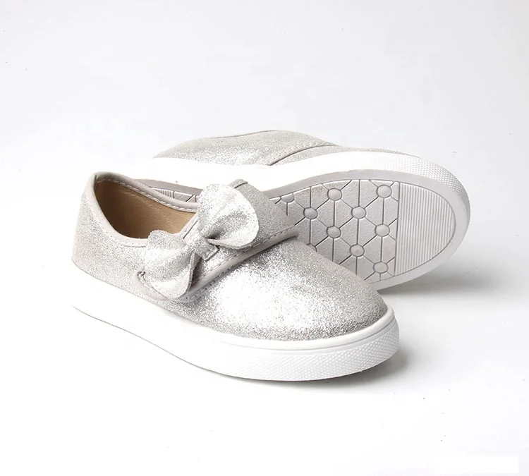 2021 Latest Bow Baby Girls Dress Shoes Rubber Sole Leather Sparkling Kid Mary Jane Shoes