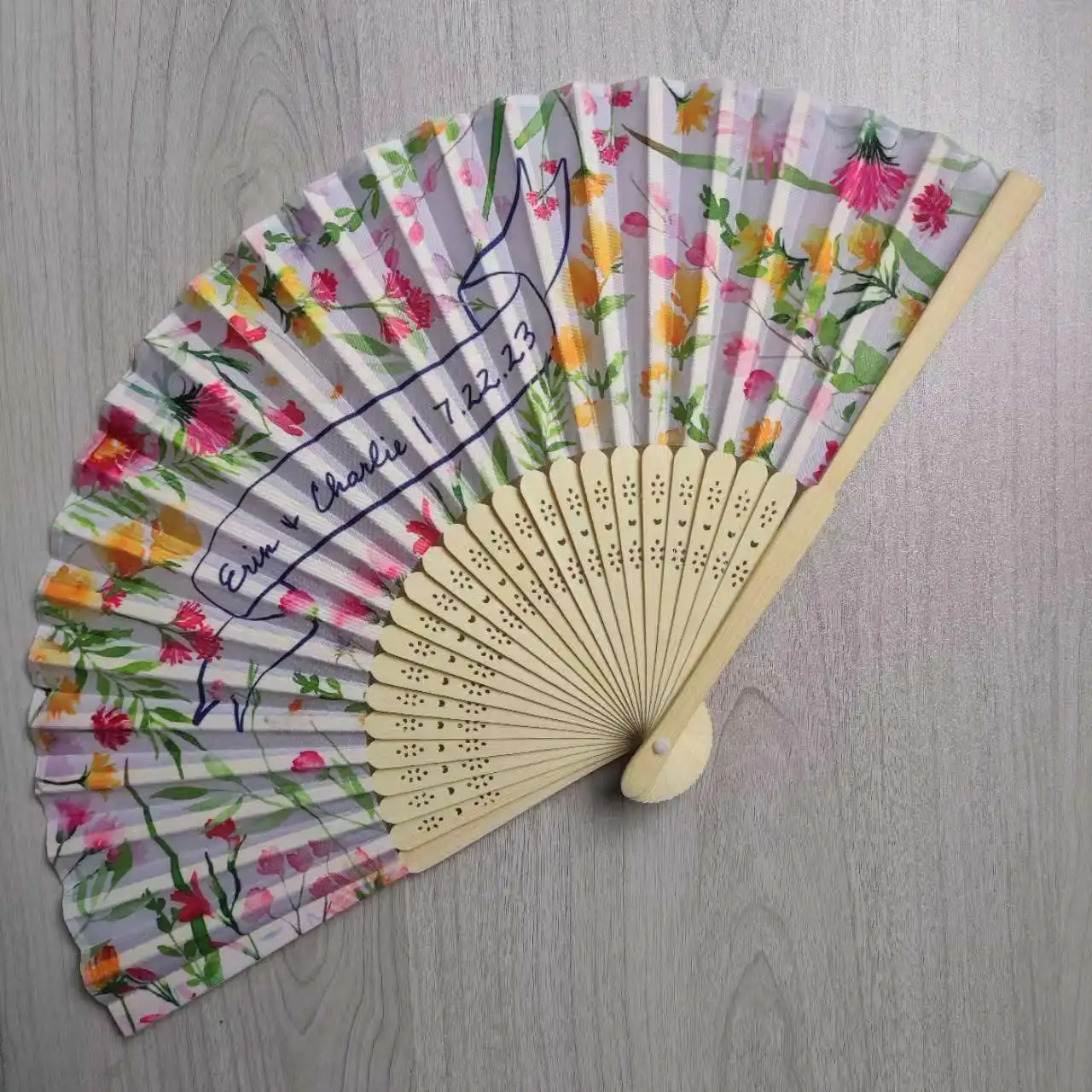 Factory wholesale hand held folding fans custom folding fans custom logo handfan for wedding