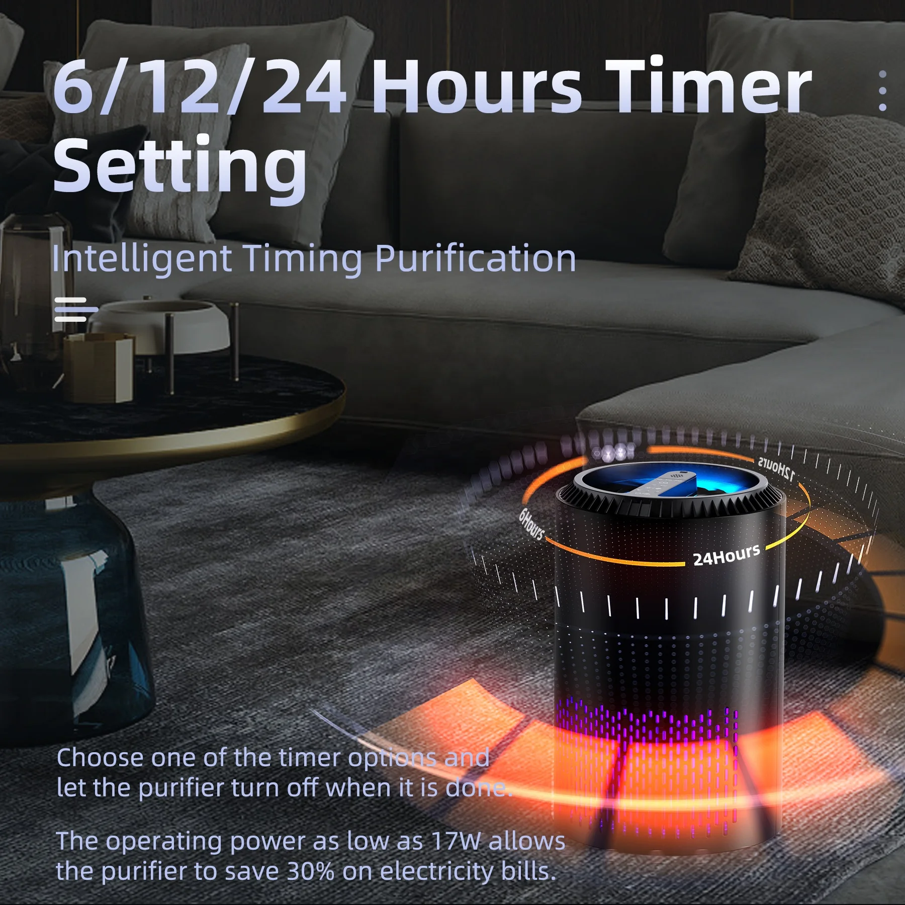 OEM custom tuya wifi control aroma diffuser carbon filter technology low price hepa air purifier for home