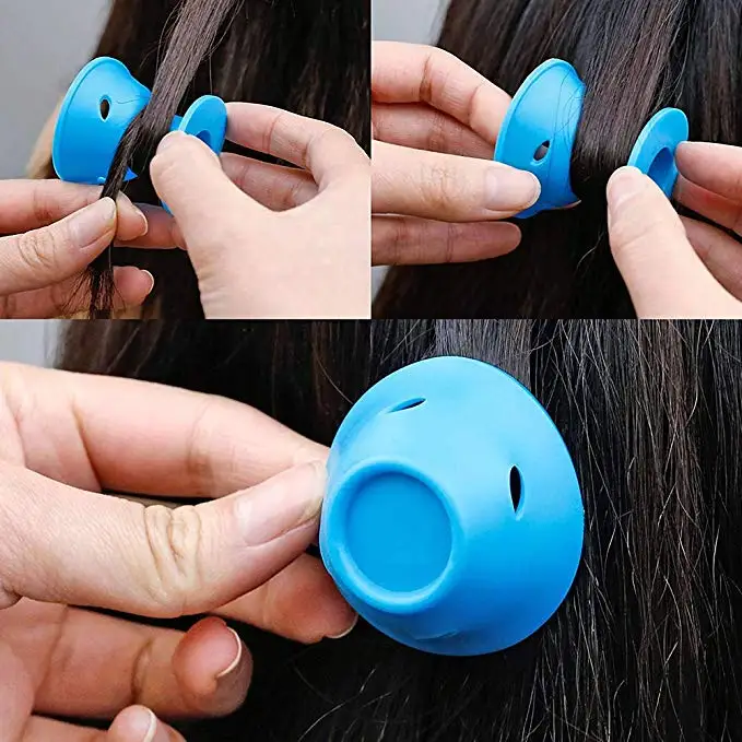 
Wholesale Food Stage Effortless Silicone Hair Rollers Heat Free Portable Silicone Hair Curlers 