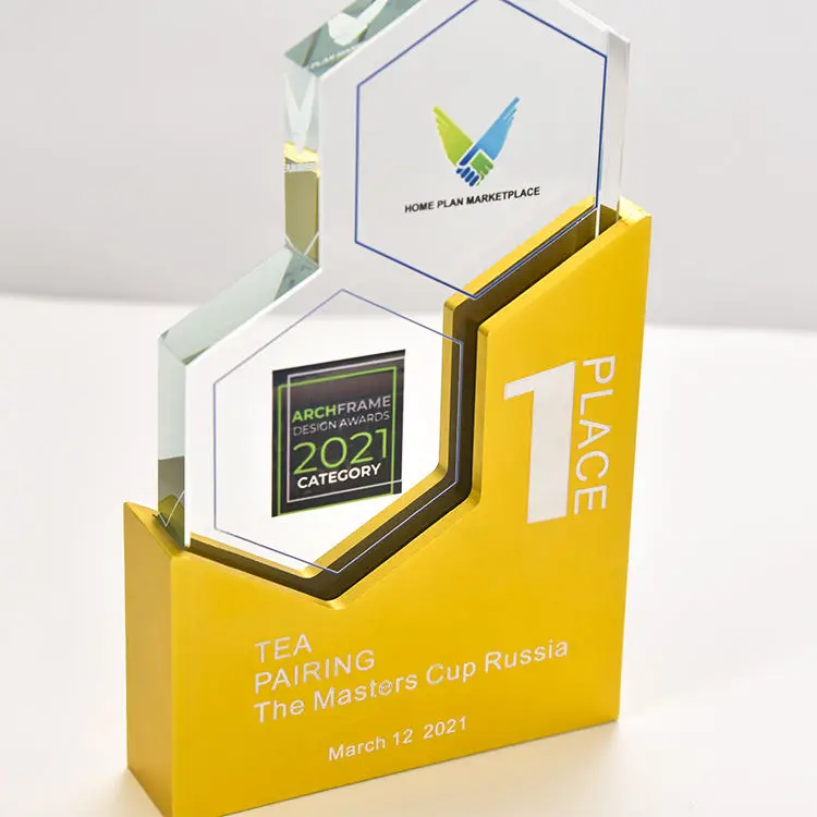 Custom Modern Crystal Base Wholesale Factory Price Crystal Metal Trophy Award