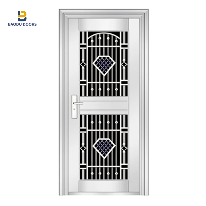Stainless steel security door for houses exterior durable waterproof glass main entrance doors front entry gate door design