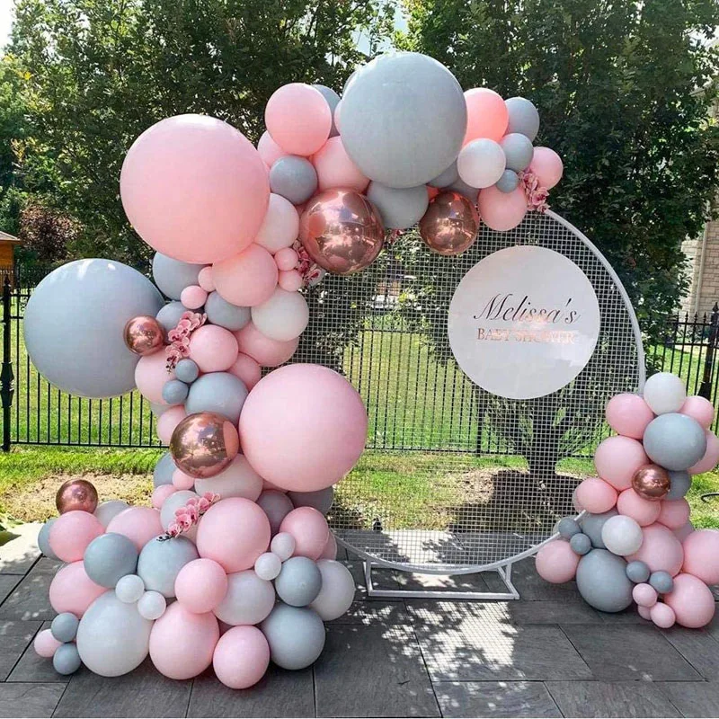 Kiaye Fashion Pink Gold White Latex Confetti Balloon Arch Balloon Garland  Kit Baby Birthday Party Decoration Supplies