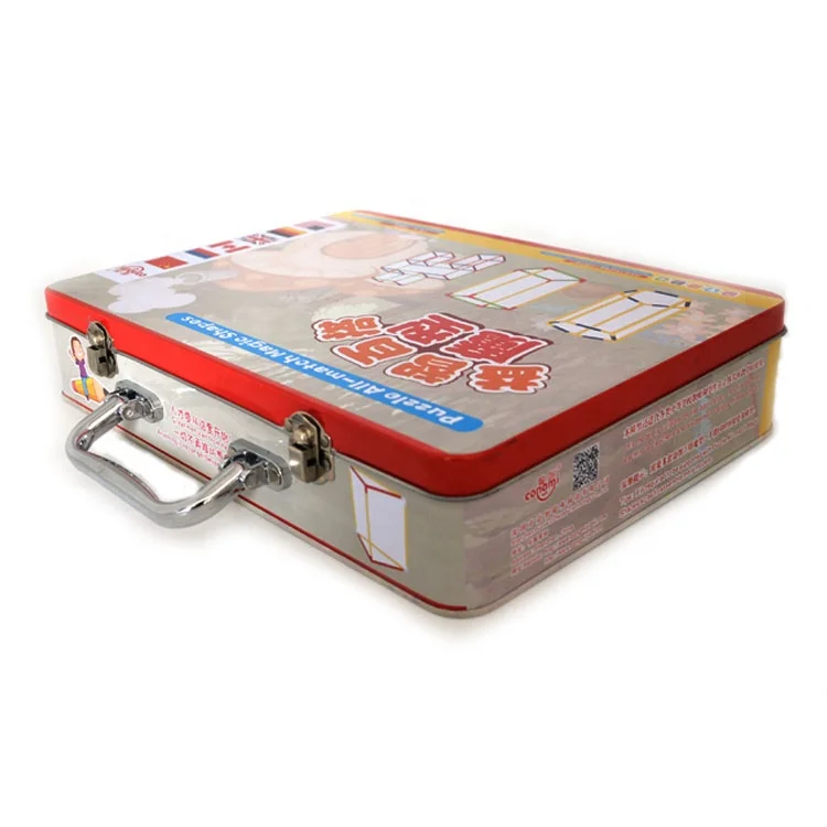 Металлическая подарочная жестяная коробка с замком прямоугольной формы для упаковки моделей, жестяные банки для детских игрушек, жестяная коробка с замком прямоугольной формы