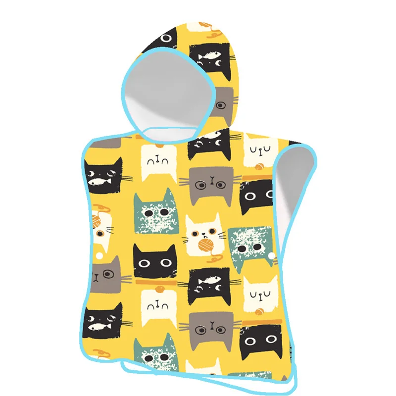 Wholesale Beach Towels Kids Hooded Sand Free Beach Towel High Quality Microfiber Printing Customized Logo Quick Dry Beach Towel