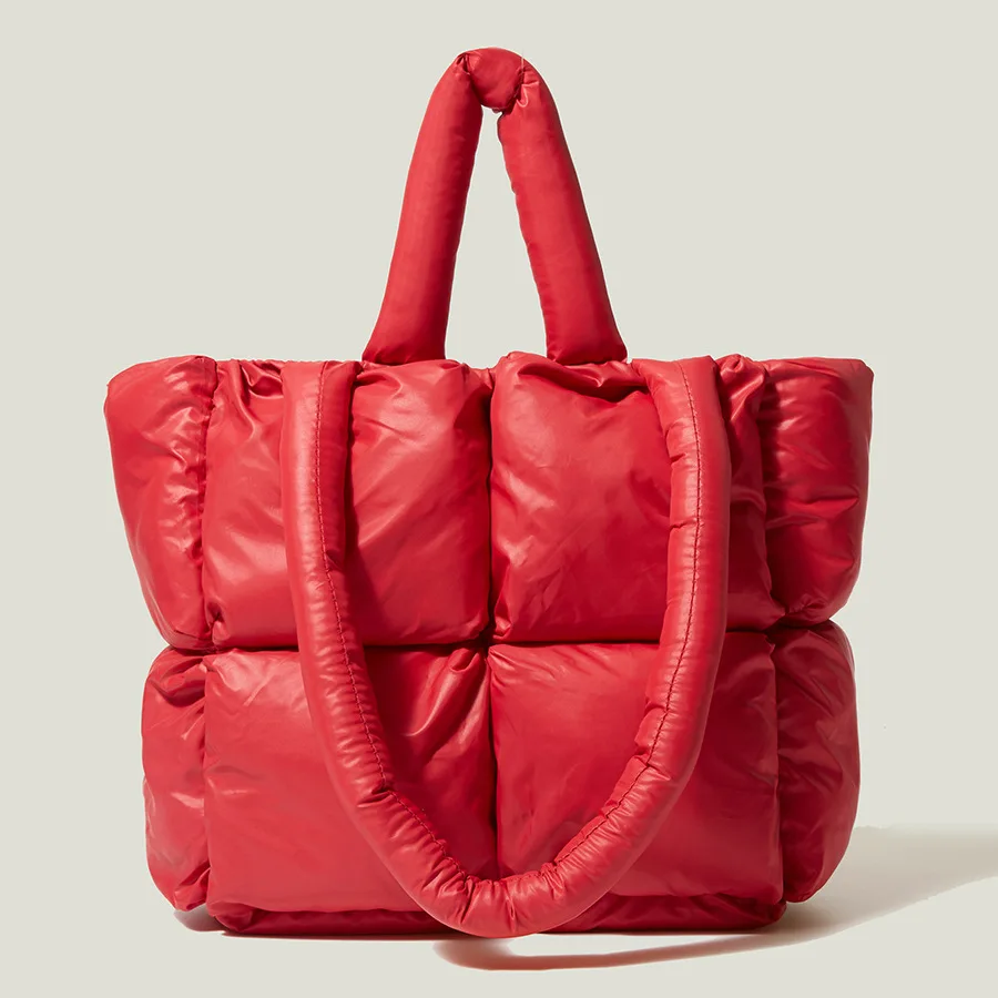Модная женская хлопковая зимняя пышная сумка через плечо, стеганая женская сумка-тоут, женские роскошные сумки