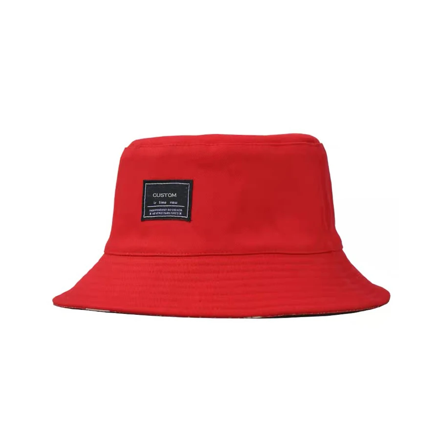 Custom Red 100% Cotton Sublimation Reversible Luxury High Quality Unisex Bucket Hat Sublimation Wholesale Design Fisherman Hat