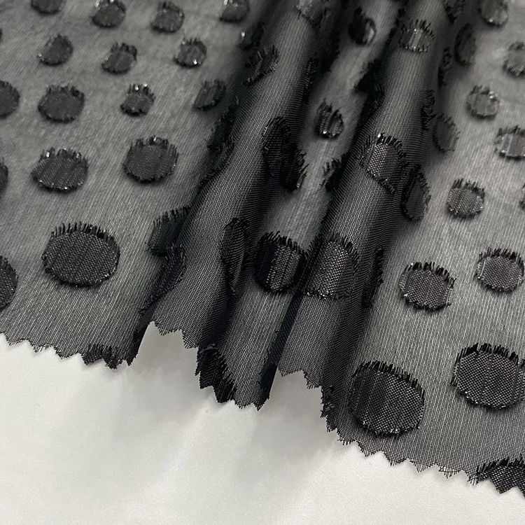 Harvest woven 100% polyester metallic fabric motif cutting geometric circle lurex chiffon flower jacquard gold metallic fabric