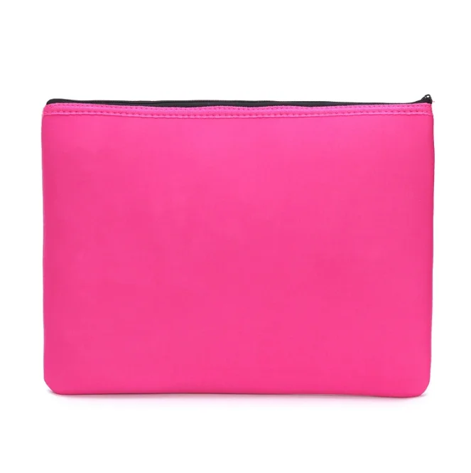 plain Neoprene cosmetic bag women zipper makeup pouch Factory custom