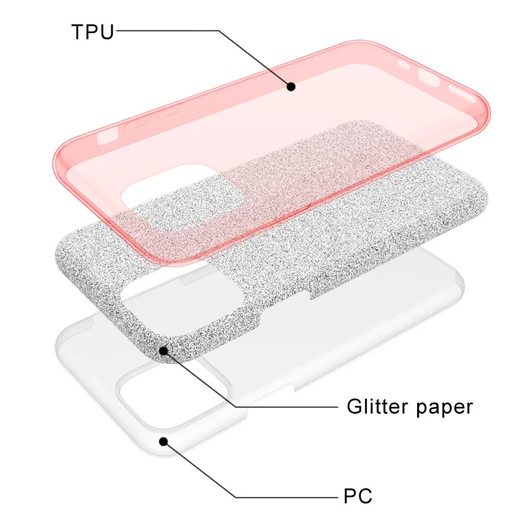 transparent tpu pp hybrid 3 in 1 glitter case for huawei p20 lite 2019 ultrathin case