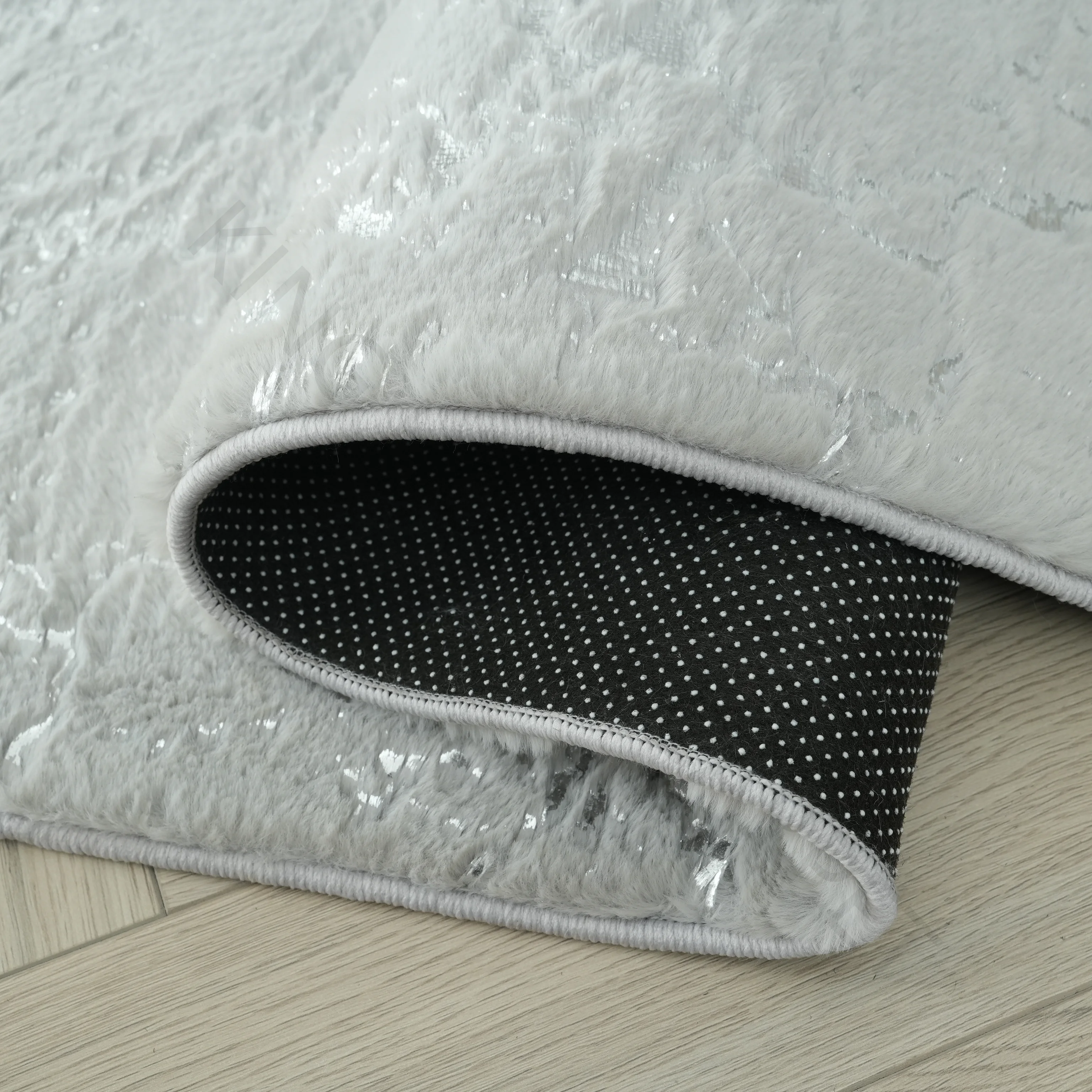 Hot Felt Foil Carpet Golden Stamping Rabbit Fur Rugs in The Living Room Bedroom Bedside Table Carpet Mats