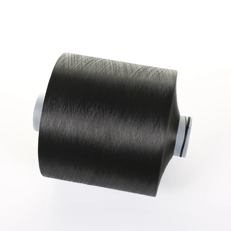 black filament 100% ECO 300D denier DTY Recycled polyester yarn recycled for weaving ribbon