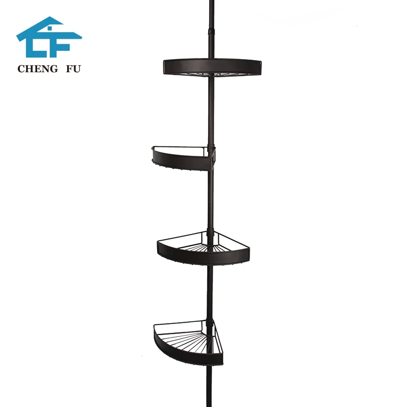 The New 2020 Telescopic Shower Caddy Aluminium Bathroom Shelf Corner Modern Metal Iron Steel Customized Four Tiers Small Qty T/T