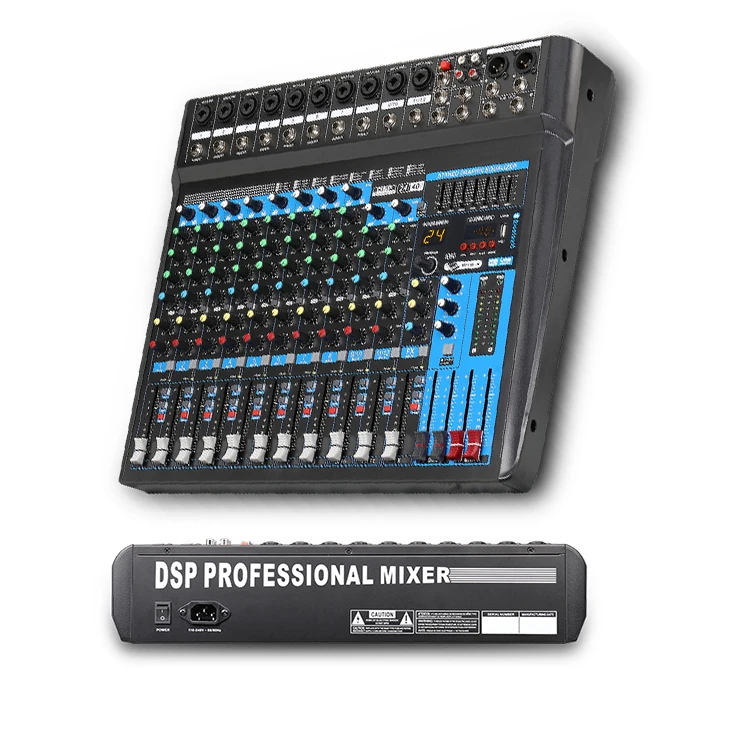 Low Price 12 Channel Dj Audio Mixer Professional 24 DSP Effectors Digital Audio Mixer