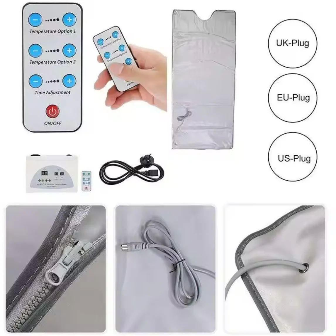 Double layer led infrared sauna blanket no emf chair air pressure professional thermal portable steam sauna infrar ems blanket