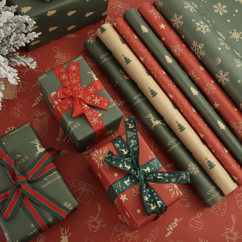 Hot sales Christmas new year packaging paper gift wrapping paper roll