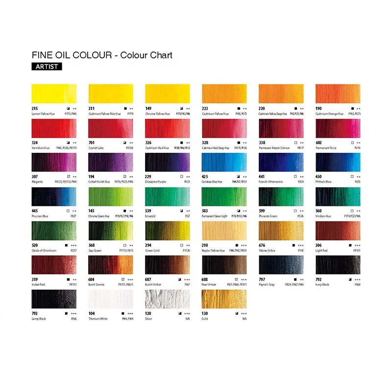 AUREUO Best Seller 40ml 12 Color Set Aluminum Tube Artist Oil Paint For Students