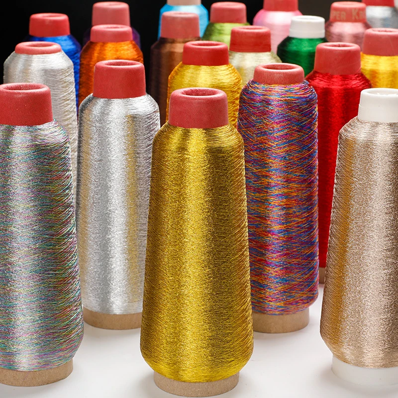 Colorful embroidery cross stitch Silver Thread Metallic Yarn Woven Line 3200M Bright Silk Gold Thread