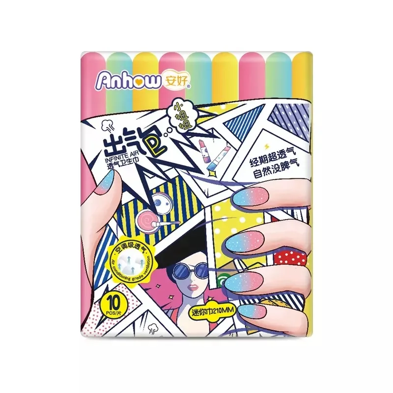 Eco Friendly Fast Delivery Low MOQ Wholesale Women Sanitary Napkins Breathable Air-laid Paper Anion Chip Sanitary Pads In Bulk