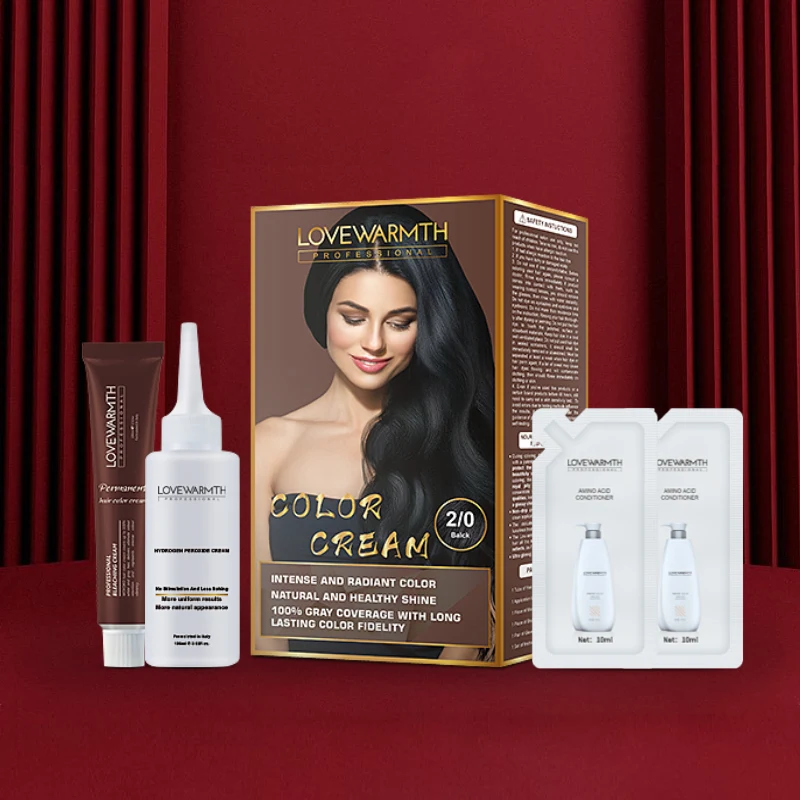 The Wholesale Home Kit For Hair Dye 100ml+100ml Easy dyeing fashion color keratin hair color kit