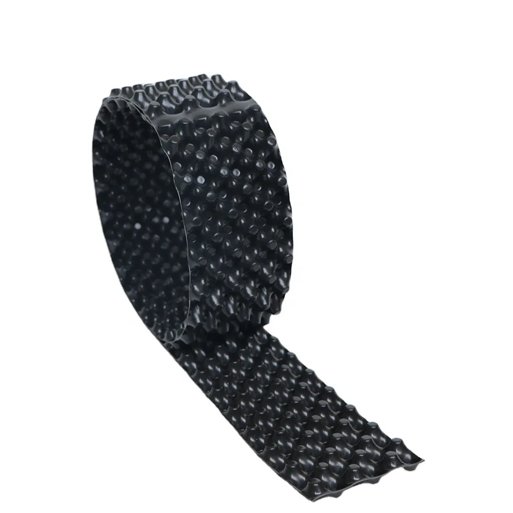 new hot composed fabric geotextile highway subway plastic narrow drain green roof dimple  250KN strip sheet