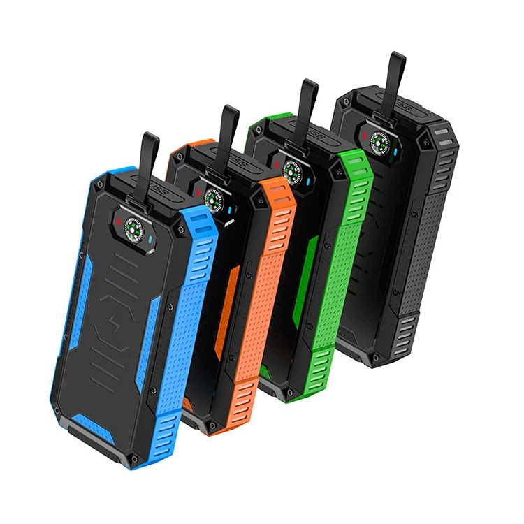 30000mAh Solar Power Bank Outdoor Portable Power Bank Panel Wireless Power Bank Charger