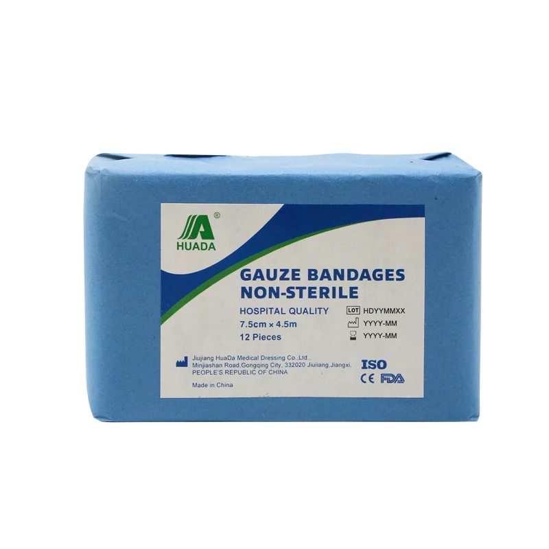 Wholesale Medical Factory Price Fabric Dressing Gauze First Aid pure cotton gauze Bandage Rolls