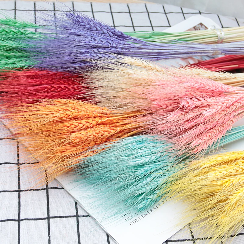 
Natural simulated wheat Dyed ear of Wheat Ins style Dried flower bouquet Home Furnishing decoration Photographic props 