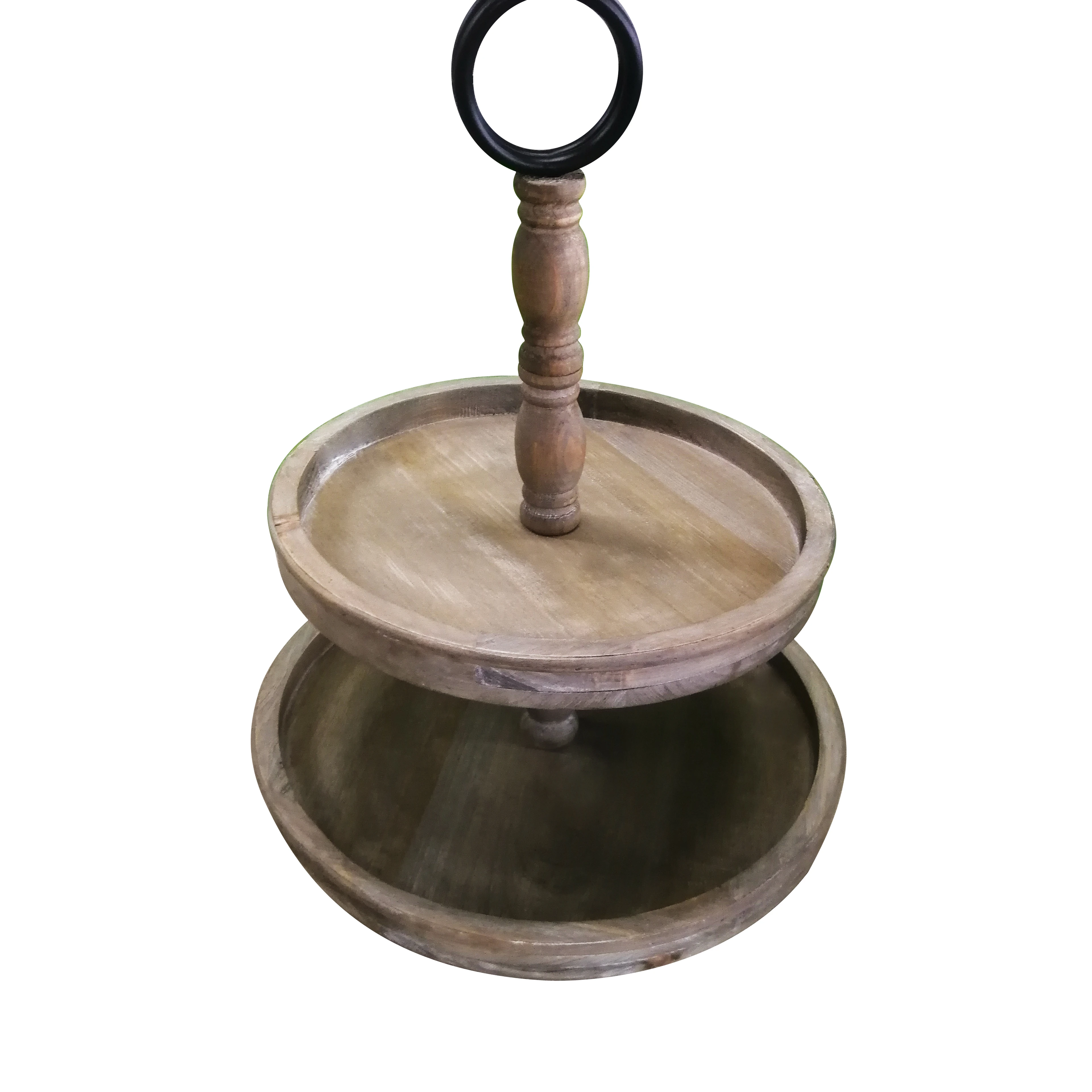 Adjustable  White Color Rustic Wood Kitchen Display Cupcake Stand 2 Tier Serving Tray For Wedding