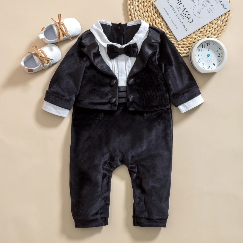 2024 New Arrivals Kabeier Baby Boy Clothes Brother Sister Matching Outfit Rompers Dress Performance Photo Party Newborn Gifts