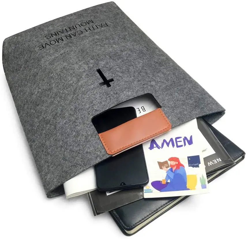 Custom design handbag Bible Bag Felt Bags Christian Bible Leather Covers For Church Female Women Tote bags