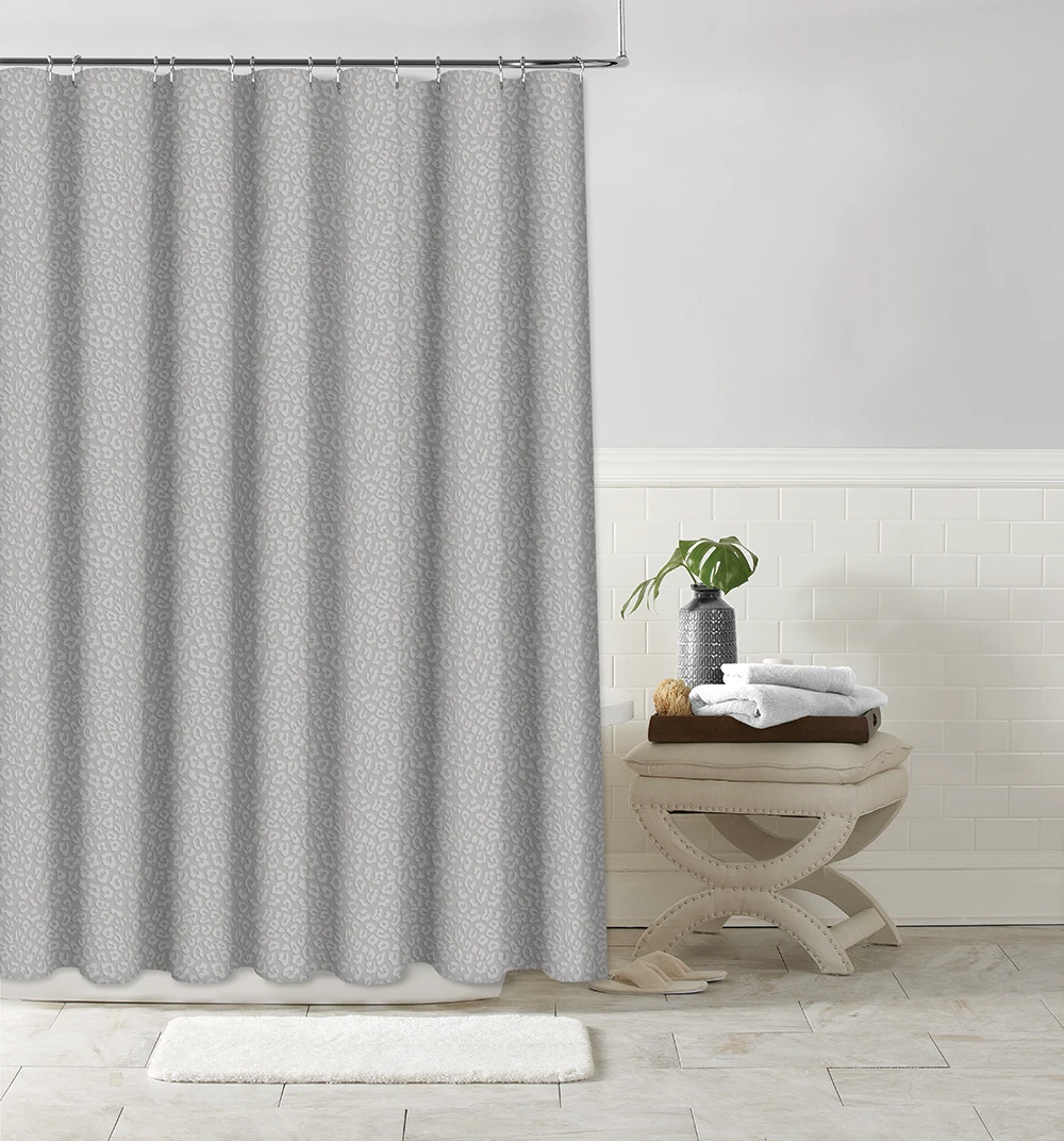 3D Geometric style embossing effect design solid colour shower curtain for hotel bathroom decorative