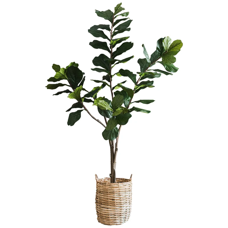indoor floor decoration tree window decoration Large potted Simulation piano leaf banyan