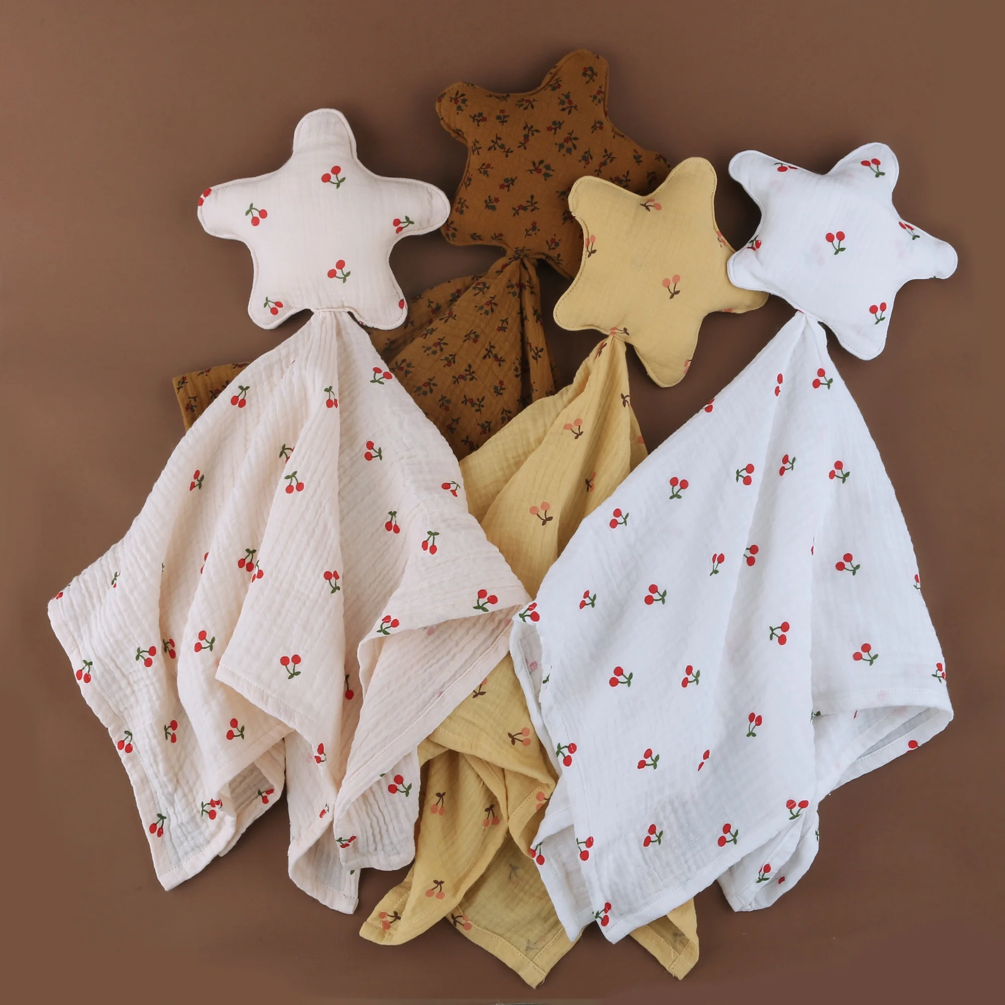 Star Pattern Baby Cozy Toy Baby Muslin Security Blanket Newborn Baby Gift
