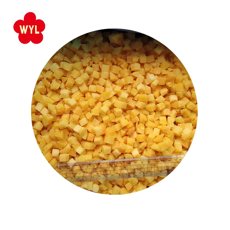 Ready to Eat IQF Sweetened Chinese Yellow Peaches Yellow Peach Dices in Bulk for Distribution