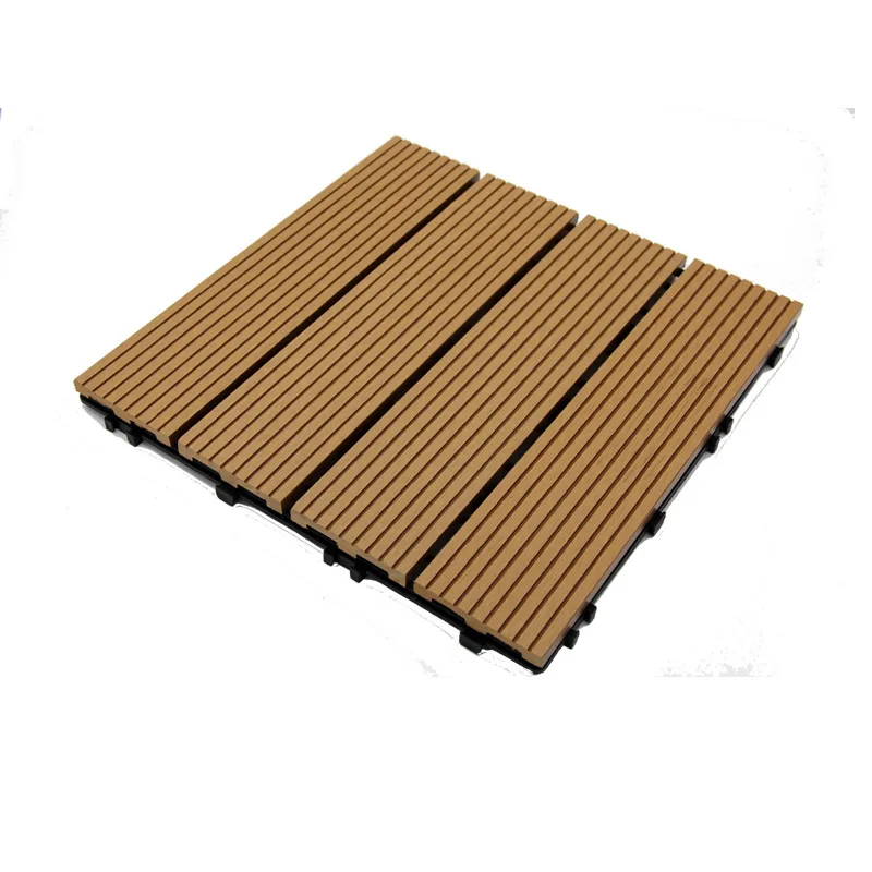Modern Style WPC Decking Boards Low Maintenance Outdoor Terrace Floor Tiles Teak Hollow Plastic Composite Decking Smooth