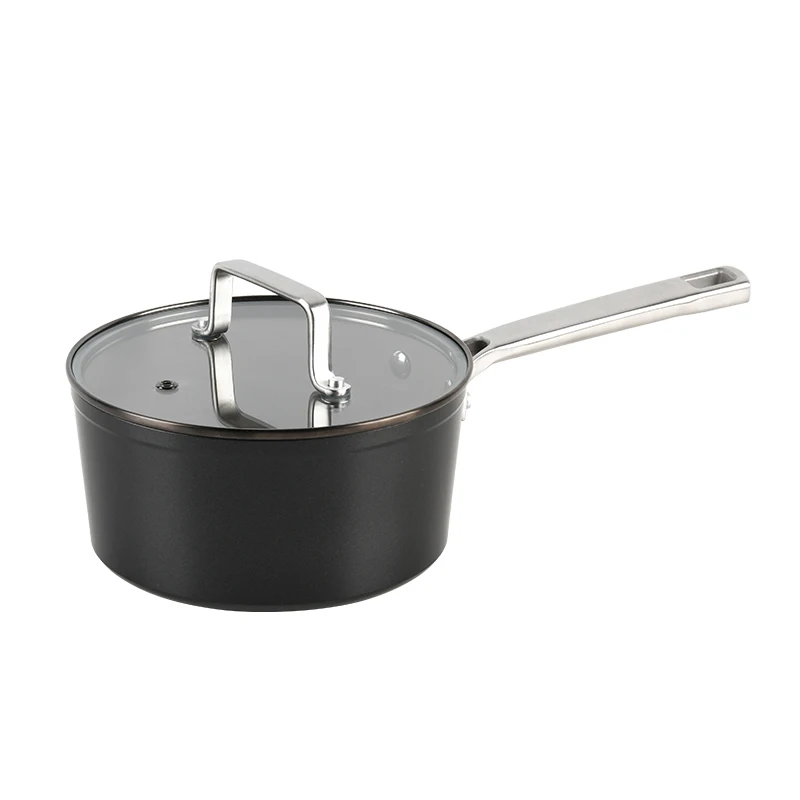 Classic Design Kitchen Pots Milk Pan Induction Bottom Nonstick Coating Heat Resistant Silicone Metal Bakelite Glass Removable