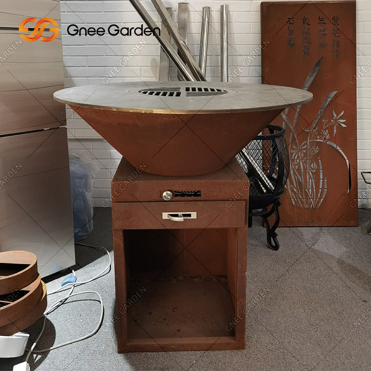 Outdoor Party Metal Fire Pit Table Fireplace Grill Charcoal Bbq