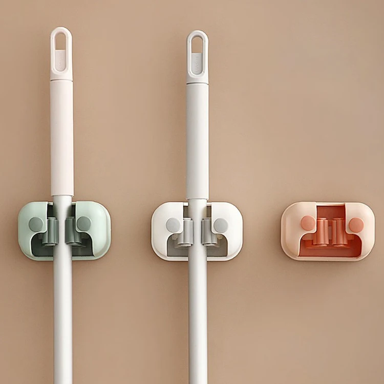 Bathroom Fixed Mop Rack Mop Hook Wall Hanging Holder Punch-free Strong Viscose Broom Storage Holder