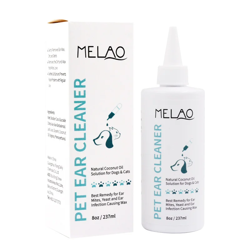 OEM/ODM 100% organic MELAO pet ear cleaner Natural Coconut Oil Solution for Dogs & Cats