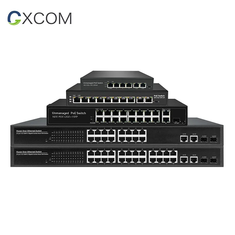  Система видеонаблюдения 10/100 Мбит/с fast Ethernet-коммутатор питания через Ethernet 4 8 16 24 порта 48V 802.3af/at PoE сети