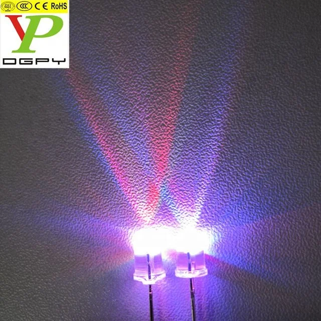 3.0-3.5V 4.8mm Straw Hat 5mm Round Shape RGB 7-Color Flashing Blinking LED Diodes ( CE & RoHS Compliant )