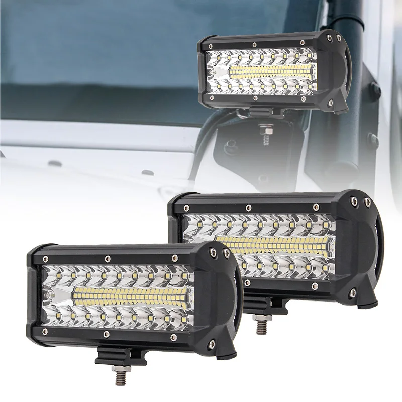 12V 24V 7 inch 140W LED Work Light Bar 6000LM White OffRoad LED Light Spot Flood Combo Work Lights for Pickup Truck Boat UTV 4x4