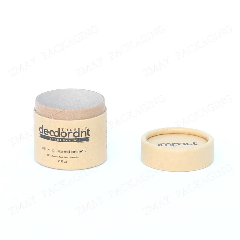 kraft lip balm paper tube custom design cardboard cylinder container for deodorant stick packaging natural plain