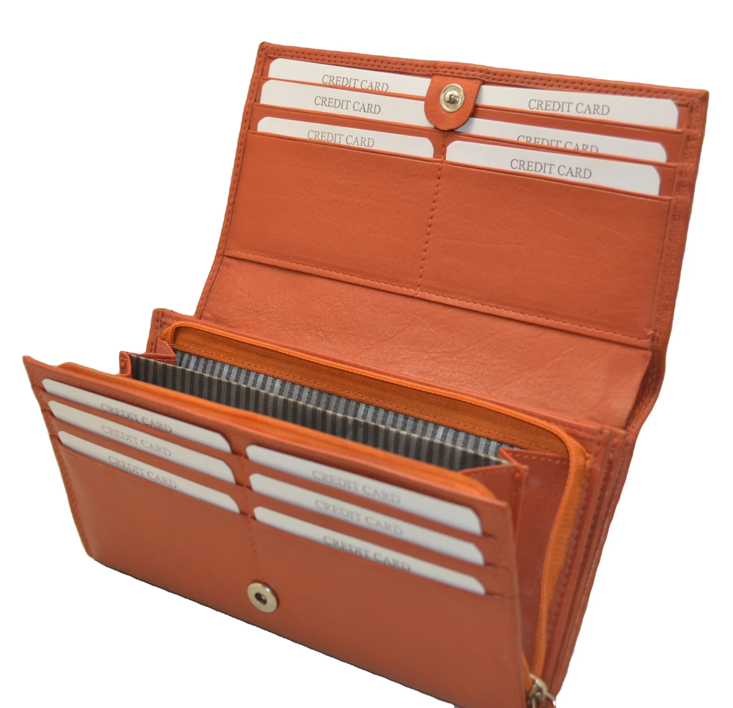 Ladies Long Wallet Fashion Women Wallets with RFID Protection Purse OEM Genuine Leather Customized Logo Polyester 5-7 Days 1479